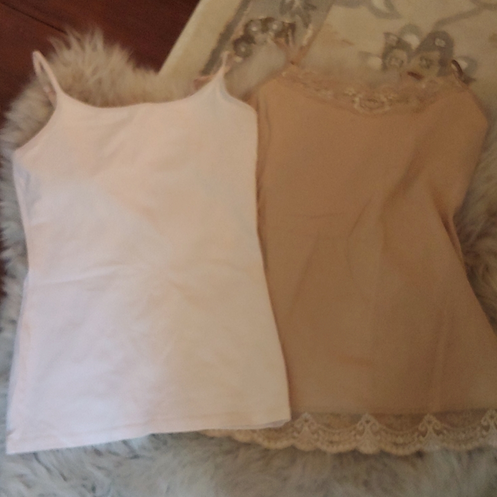 Two xs shelf bra tank tops from Express